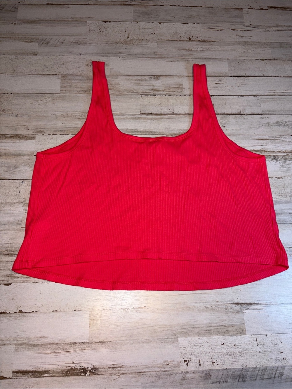 Old Navy Ribbed Cropped Scoop Tank - Bright Pink - Picture 6 of 11